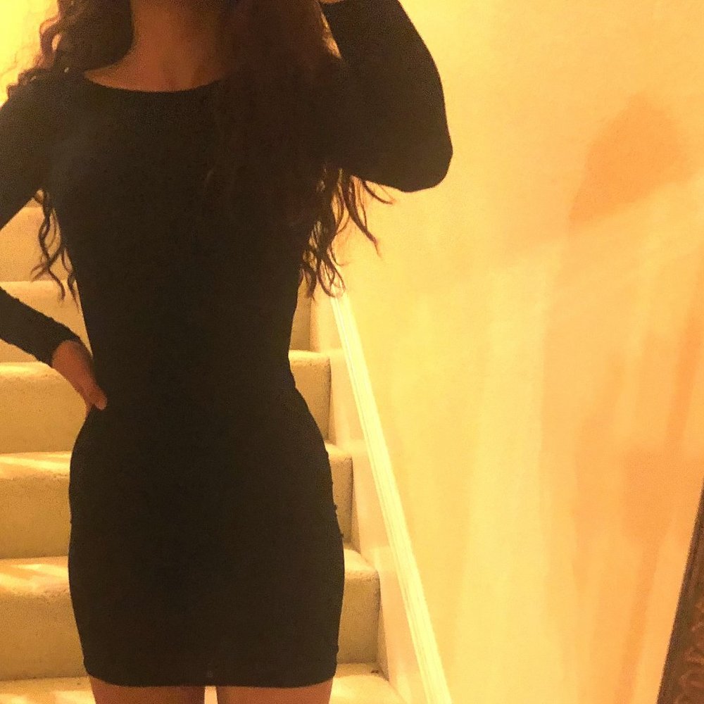 Long Sleeve Black Bodycon Dress